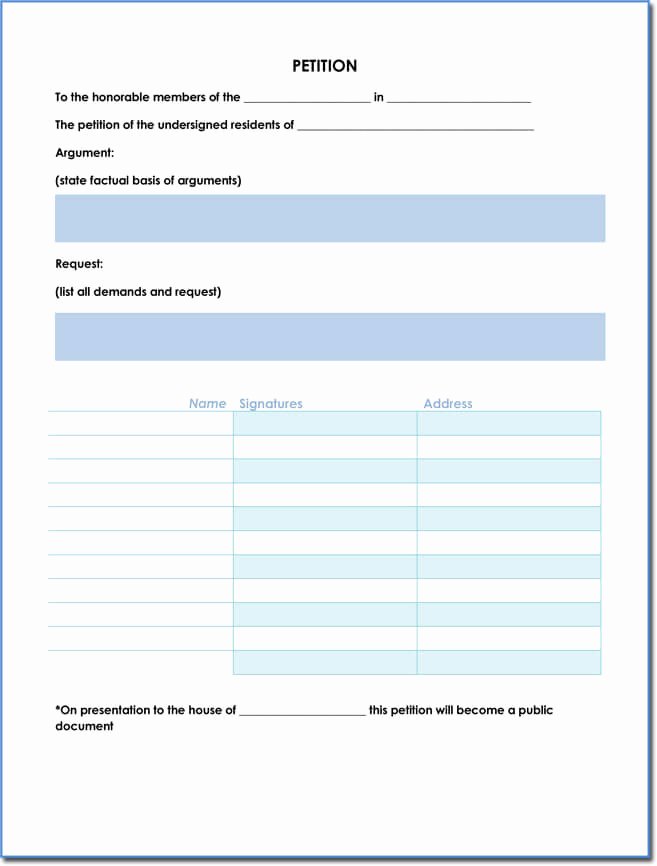 Petition Template Microsoft Word Elegant Petition Templates Create Your Own Petition with 20