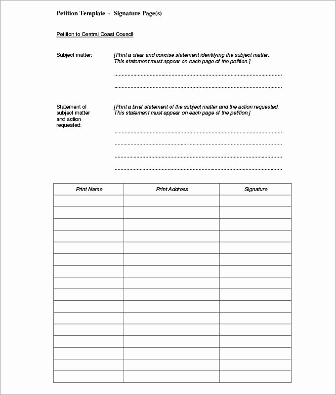 Petition Template Microsoft Word Fresh 5 Petition Templates Free Pdf Word Documents Download