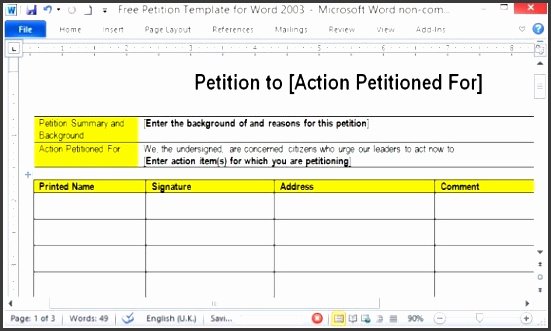 Petition Template Microsoft Word Lovely 6 Free Petition Template Sampletemplatess