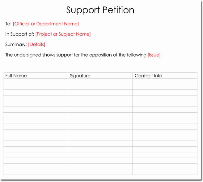 Petition Template Microsoft Word Lovely Petition Templates Create Your Own Petition with 20