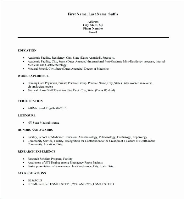 Pharmacy Curriculum Vitae Template Best Of Physician Resume Sample From Curriculum Vitae format