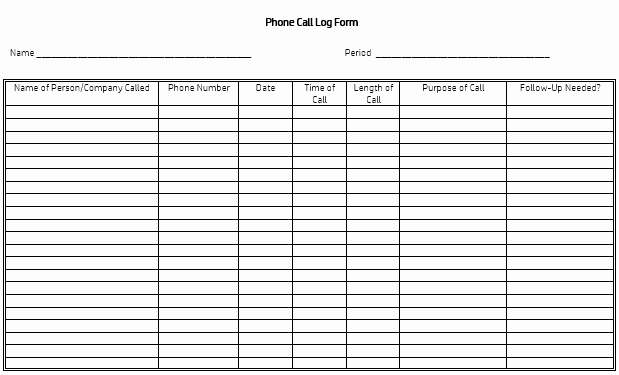 Phone Call Log Template Inspirational 8 Free Printable Phone Log Examples Pdf