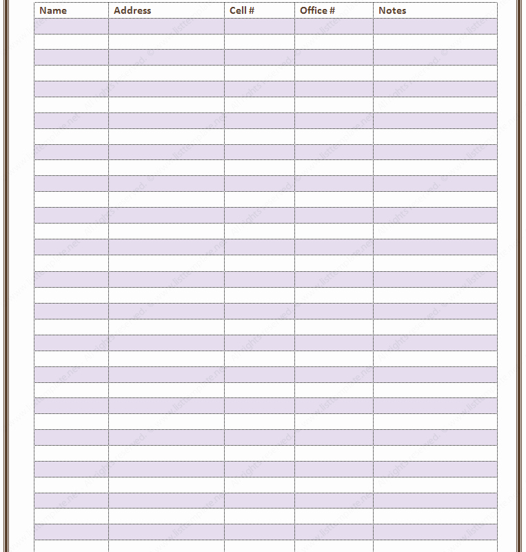 Phone Contact List Template Beautiful 9 Best Of Work Phone Contact List Printable