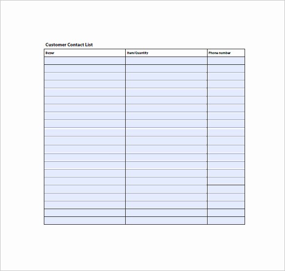 Phone Contact List Template Beautiful Contact List Template 10 Free Word Excel Pdf format