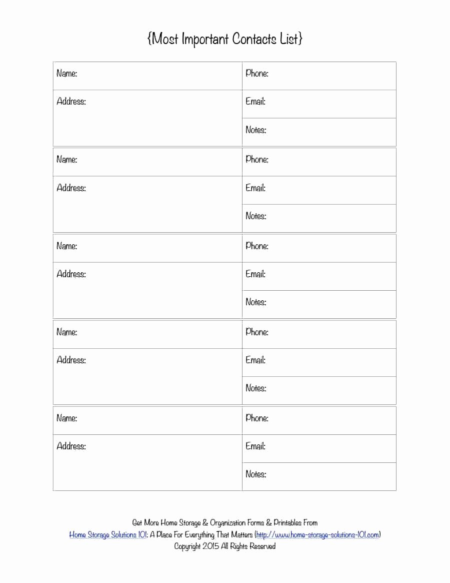 Phone Contact List Template Elegant 40 Phone &amp; Email Contact List Templates [word Excel]