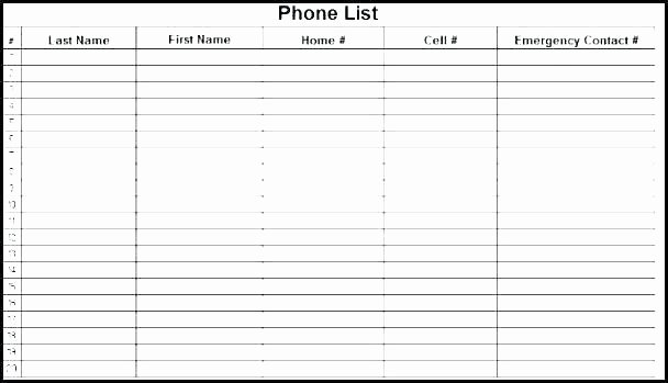 Phone Number List Template Awesome Phone List Template Excel Get Material In Call Employee