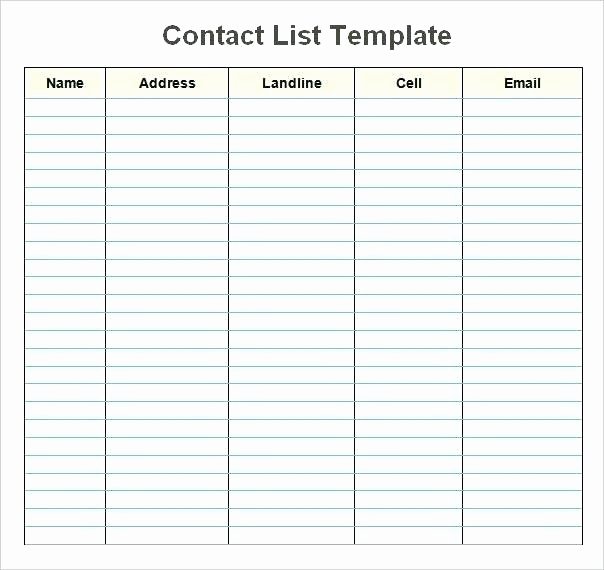 Phone Number List Template Inspirational Contact List Template Emergency Word Phone Numbers Co