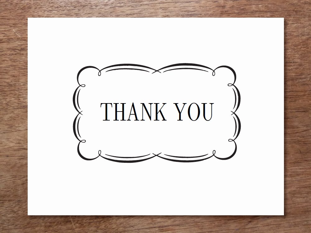 Photo Thank You Card Template Lovely Printable Thank You Cards Black and White Free Clipart