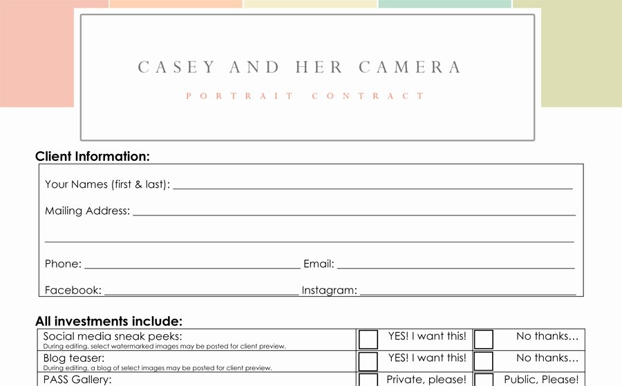 Photography Contract Template Free Beautiful Indianapolis Family Grapher