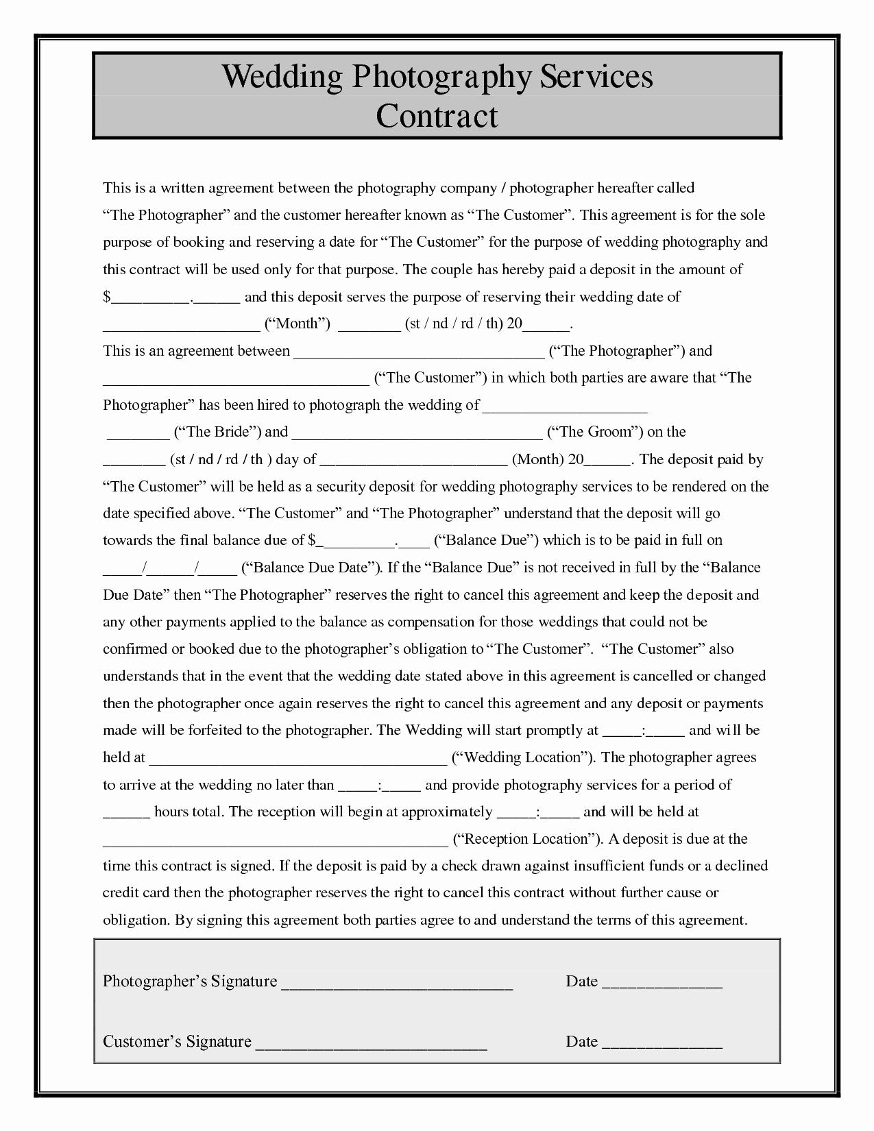 Photography Contract Template Free Fresh Wedding Planner Wedding Planner Contract Pdf