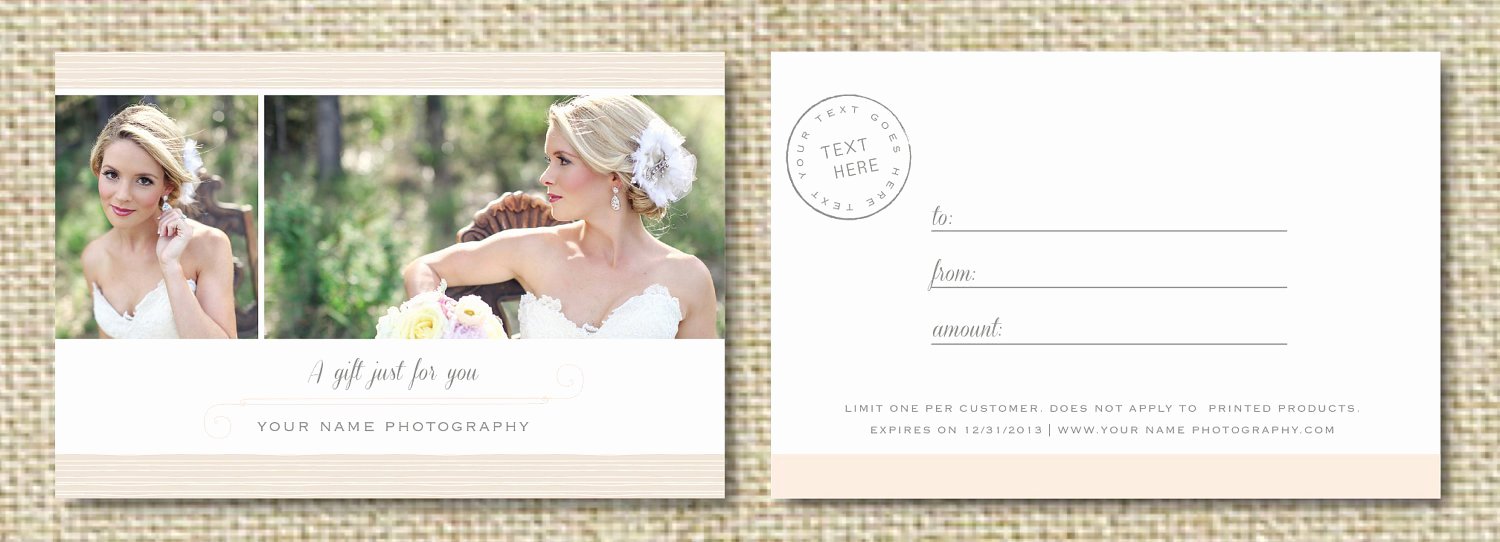 Photography Gift Certificate Template Free Best Of Sale Gift Card Template for Wedding Graphers