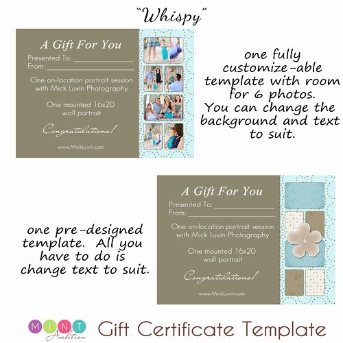 Photography Gift Certificate Template Free Lovely Mick Luvin Photography
