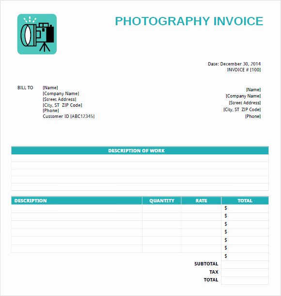 Photography Invoice Template Word Best Of 8 Graphy Invoice Templates – Free Samples Examples