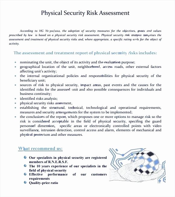 Physical Security Risk assessment Template Fresh Network Security assessment Template Doc Risk Excel Report