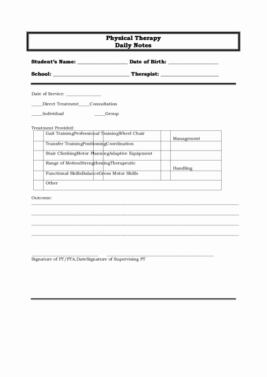 Physical therapy Daily Note Template Elegant top Physical therapy Progress Note Templates Free to