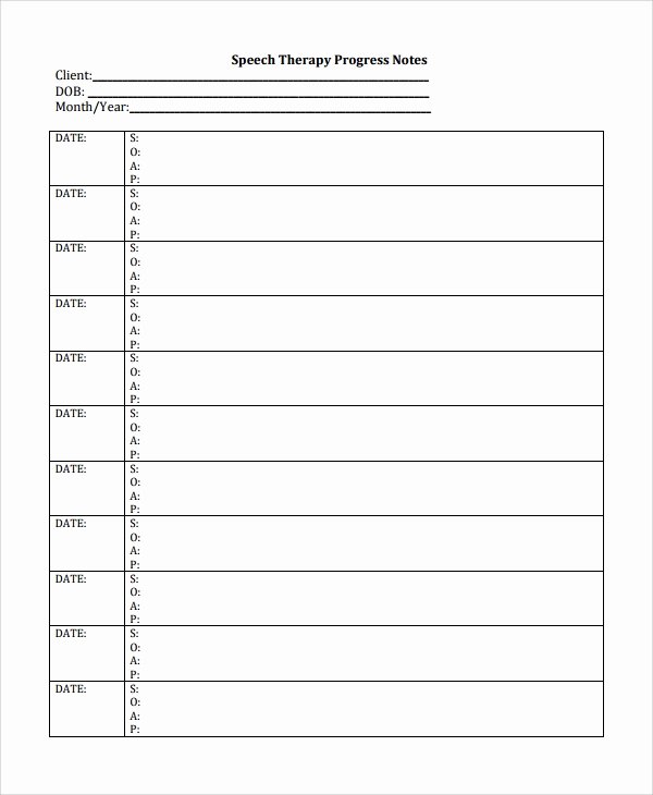 Physical therapy Daily Note Template Lovely 6 therapy Notes Templates