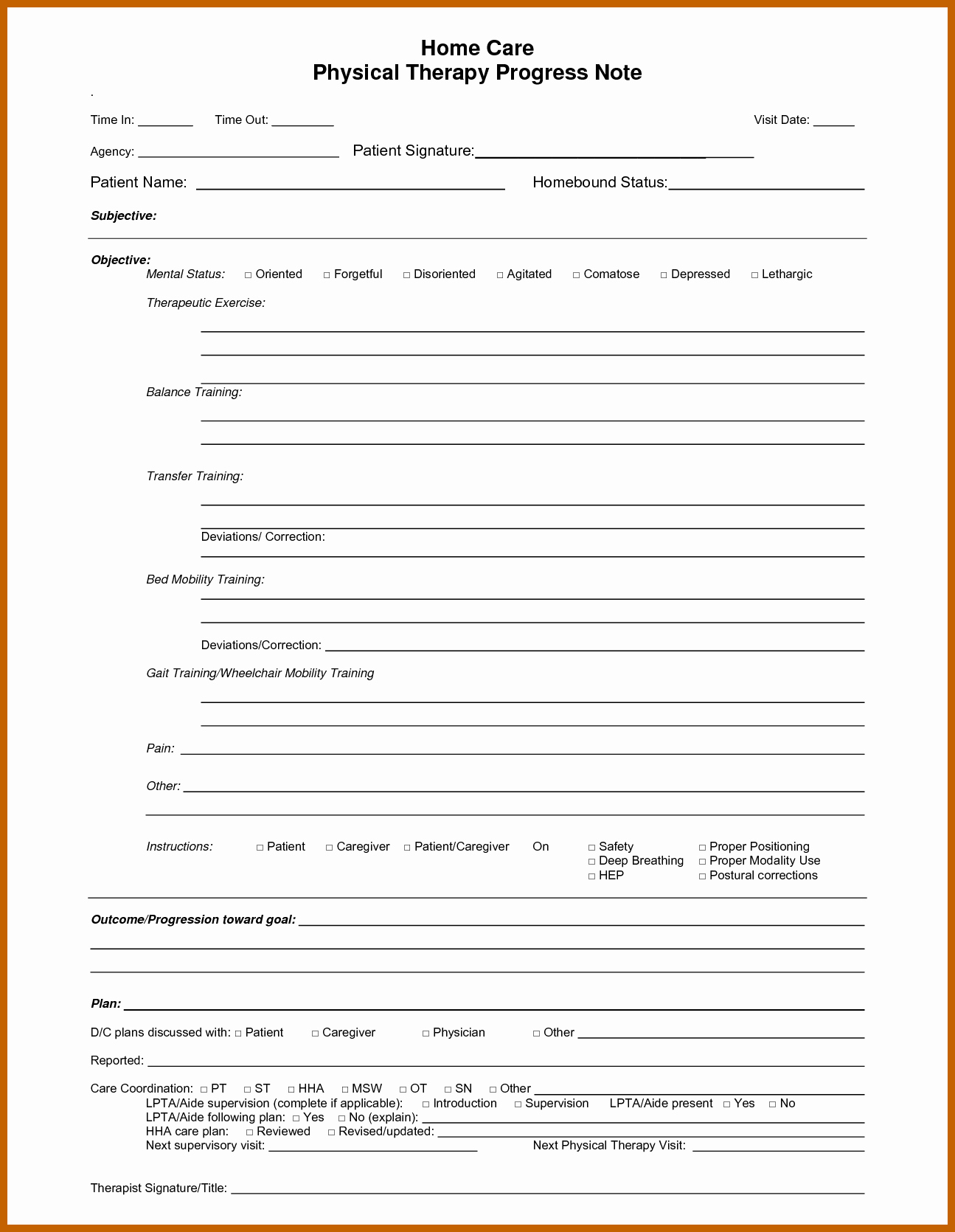 Physical therapy Daily Notes Template Fresh 10 11 therapy Note Templates