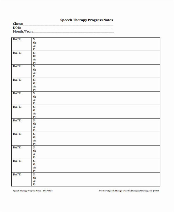 Physical therapy Progress Note Template Best Of therapy Note Templates 6 Free Word Pdf format Download