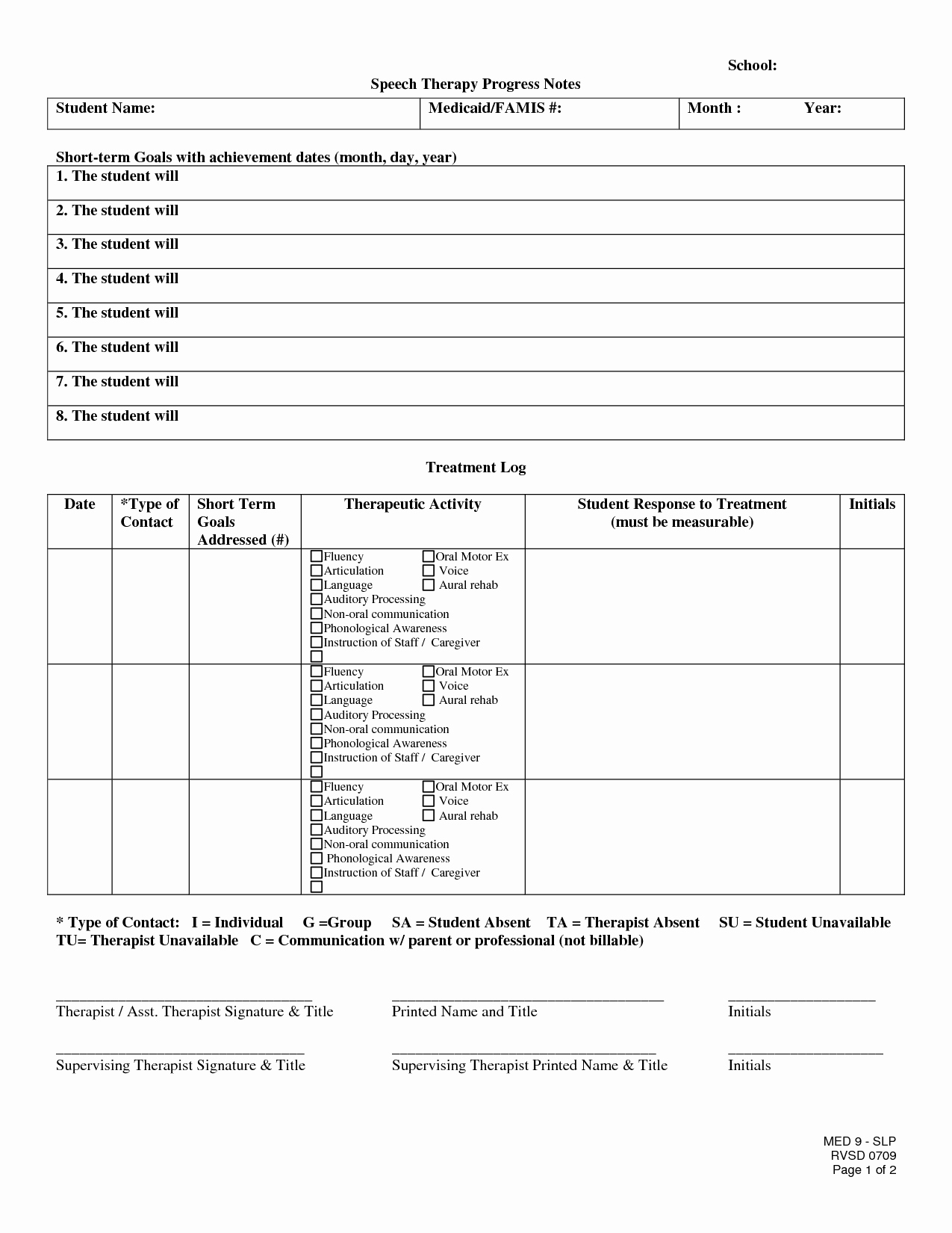Physical therapy Progress Note Template Unique 10 Best Of School Speech therapy Notes Physical