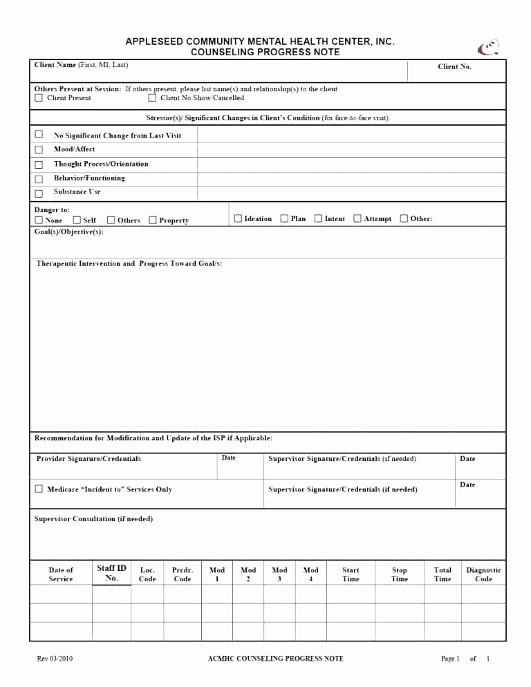 Physical therapy Progress Notes Template Lovely Counseling Progress Note Template – Anafarjefo