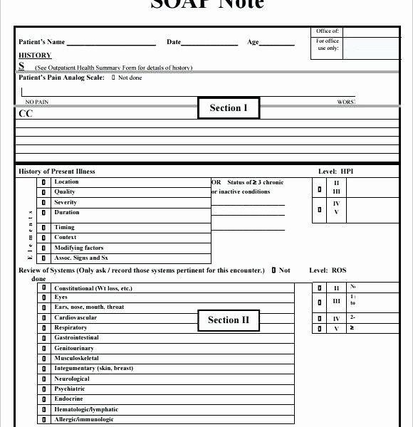 Physical therapy soap Note Template Lovely soap Notes Example Pt Note format Template Free Counseling