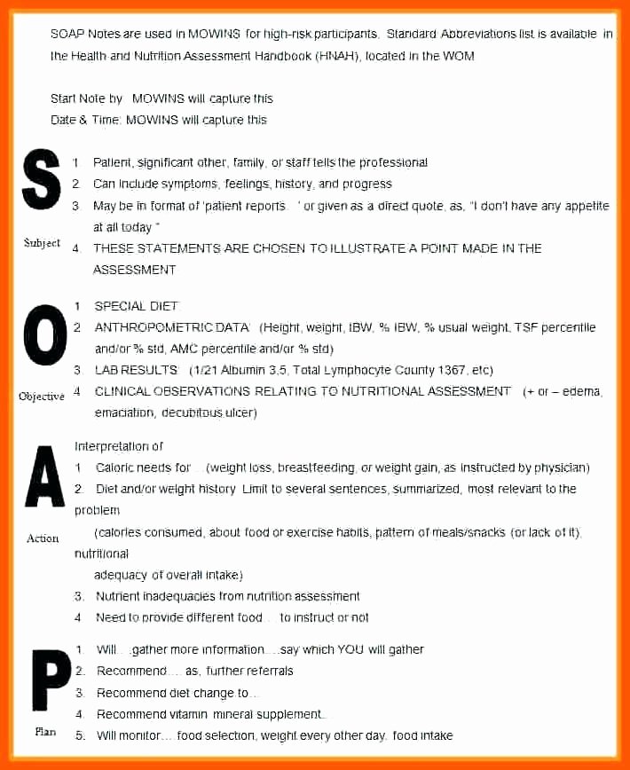 Physical therapy soap Note Template Unique Occupational therapy soap Note soap Note Occupational