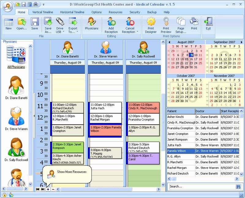 Physician Appointment Scheduling Template Beautiful Medical Calendar V 6 3 orgbusiness software