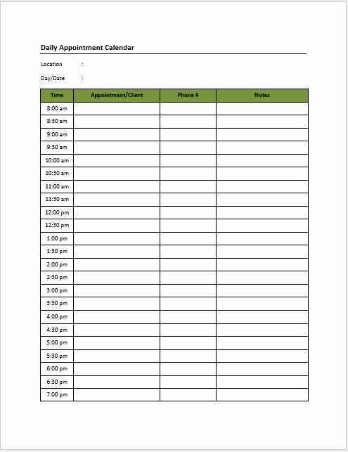 Physician Appointment Scheduling Template Best Of Appointment Book Template