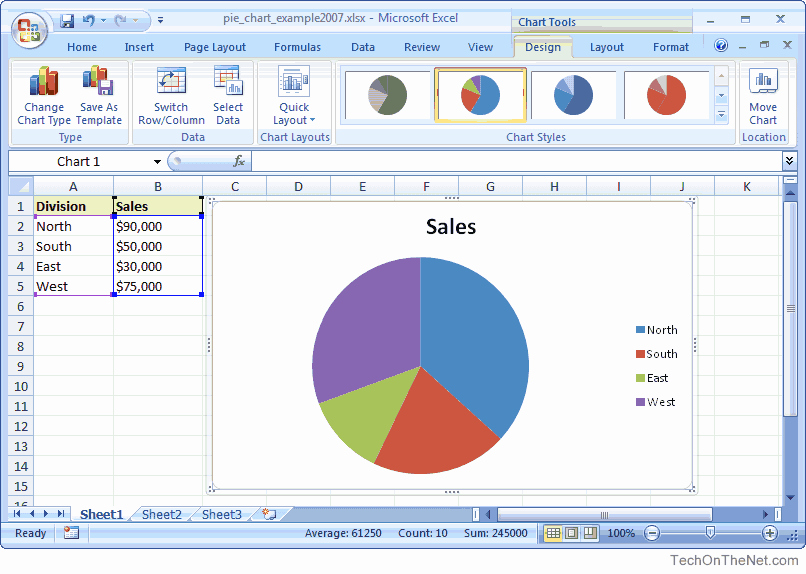 Pie Chart Template Excel Awesome Ms Excel 2007 How to Create A Pie Chart