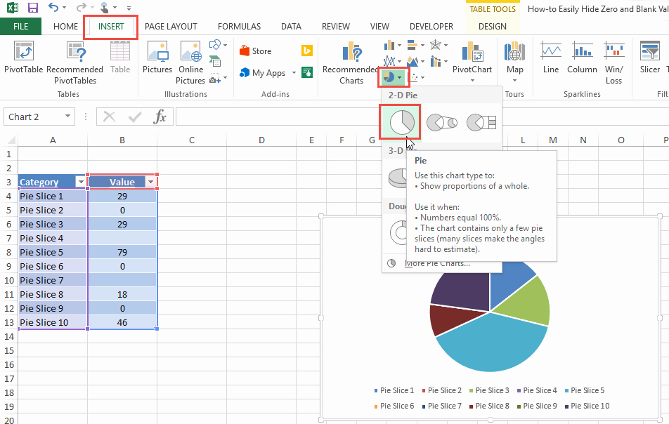 Pie Chart Template Excel Best Of How to Easily Hide Zero and Blank Values From An Excel Pie