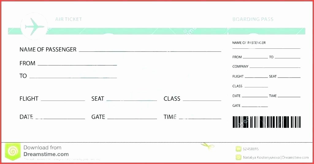 Plane Ticket Template Word Lovely Boarding Pass Template Word Doc Fake Create Printable