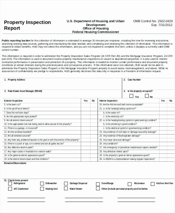 Plumbing Inspection Report Template