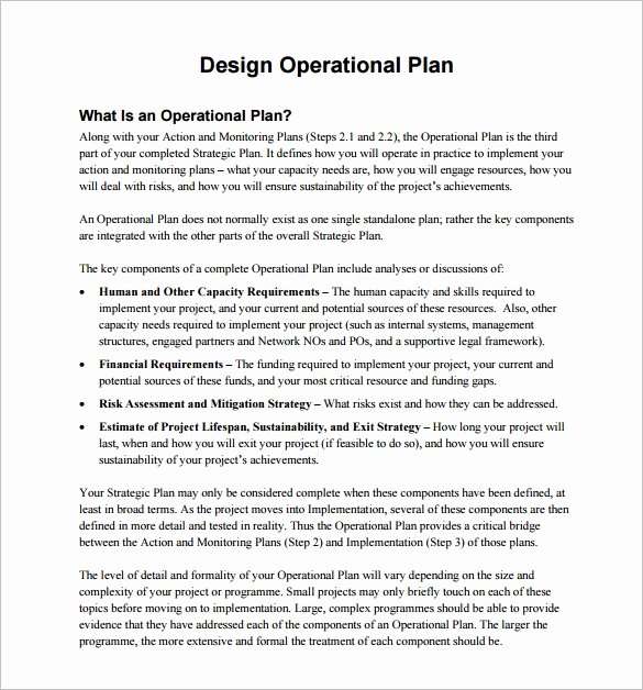 Police Operational Plan Template