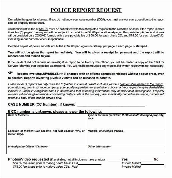 Police Report Template Pdf Lovely 6 Free Police Report Templates Excel Pdf formats
