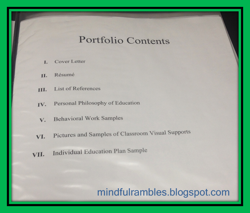 Portfolio Table Of Contents Template Best Of the Job Hunting Teacher Series Creating A Portfolio