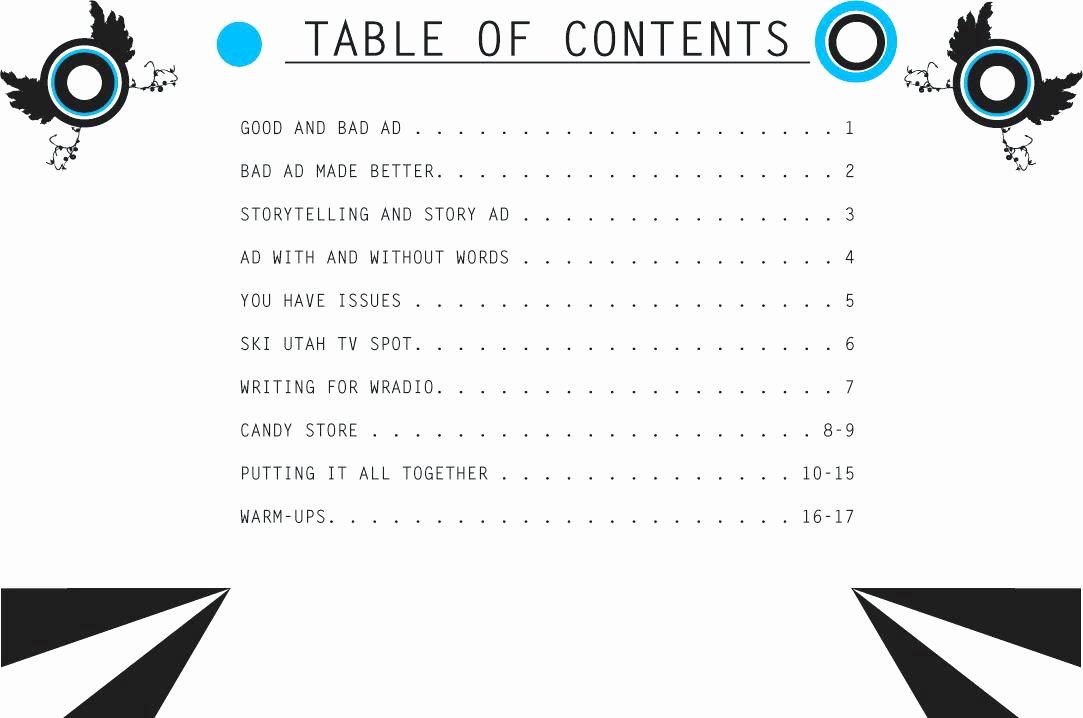 Portfolio Table Of Contents Template Unique Creative Table Of Contents Designs – Rightarrow Template
