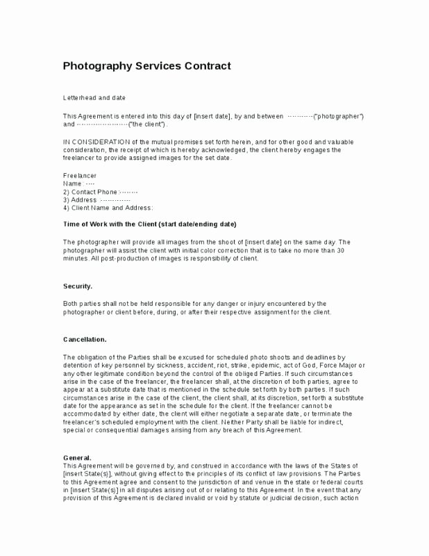 Portrait Photography Contract Template Beautiful 3 4 Portrait Photography Contract Template