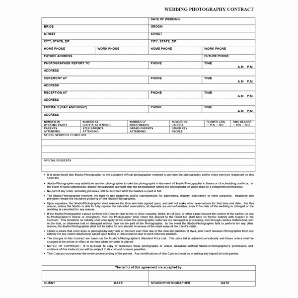 Portrait Photography Contract Template Lovely Legal Documents A Mercial Grapher Should Have