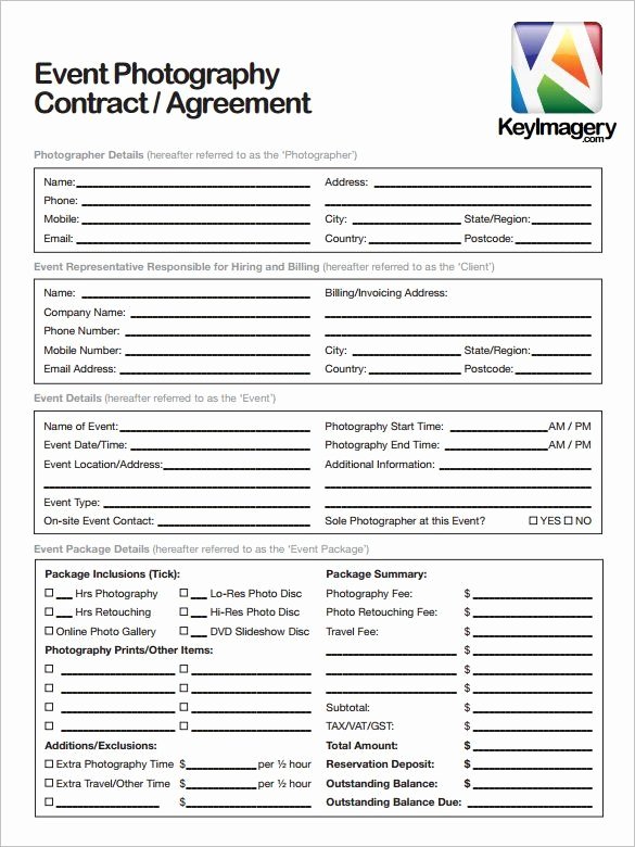 Portrait Photography Contract Template Luxury Sample Graphy Contract Template 20 Graphy