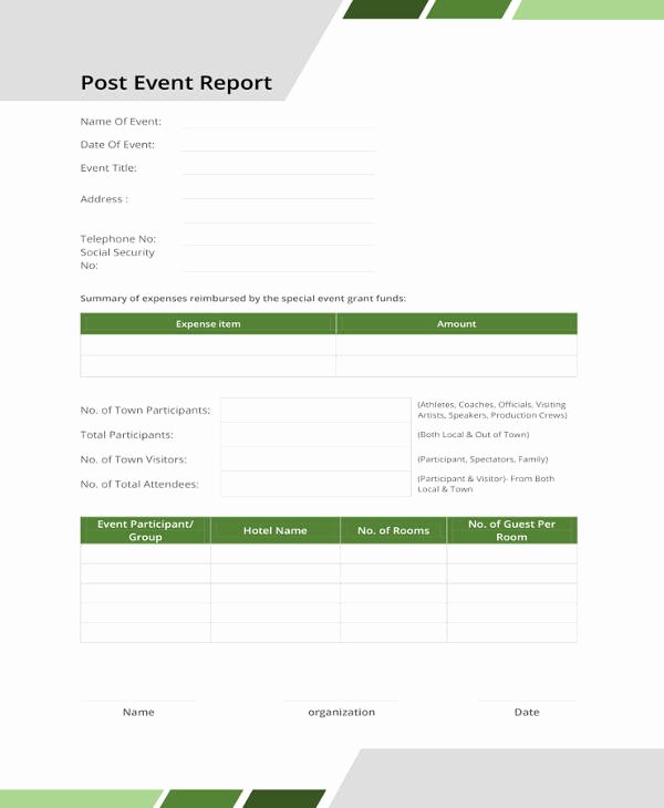 Post event Report Template Lovely 17 event Report Template Free Sample Example format