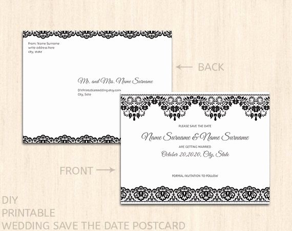 Postcard Save the Date Template Luxury Printable Wedding Save the Date Postcard Template
