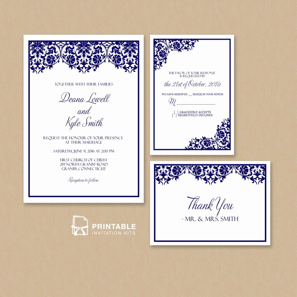 Postcard Wedding Invitations Template Luxury Free Pdf Damask Frame Wedding Invitation Templates – Set