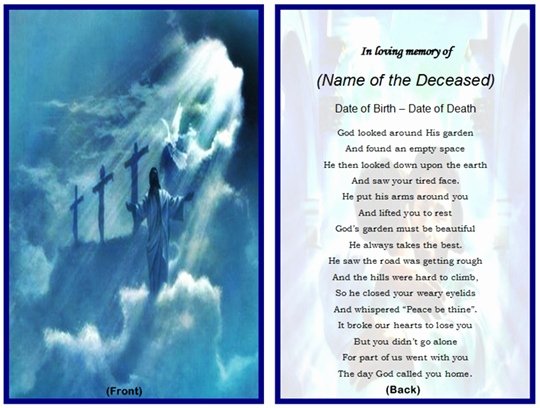 Prayer Card Template for Word Elegant 8 Best Of Funeral Card Templates Free Printable