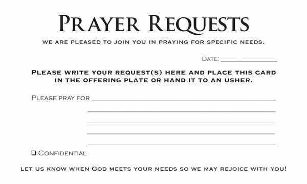 Prayer Card Template for Word Inspirational Prayer Request Card Pack Of 50
