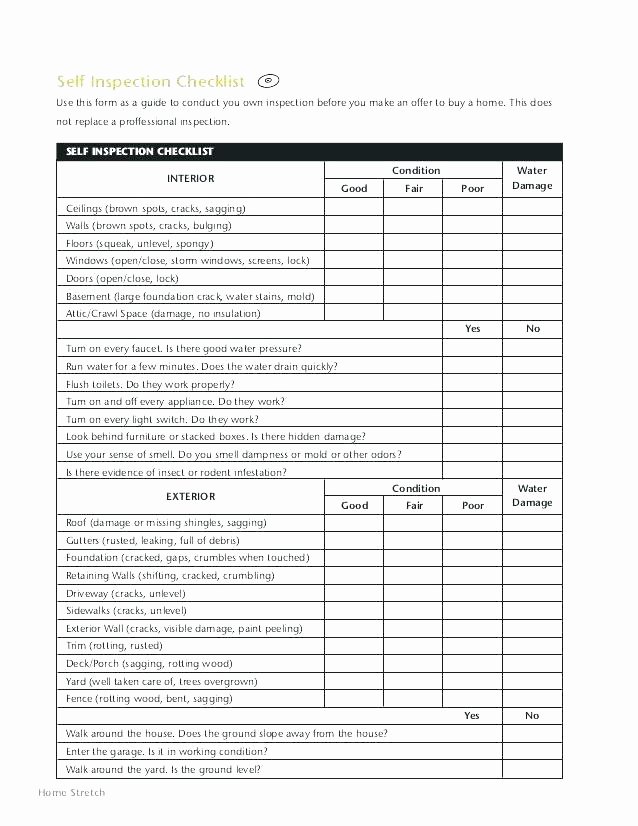 Pre Construction Checklist Template Best Of Pre Home Inspection Checklist Homemade Ftempo