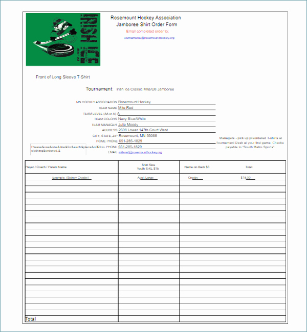 Pre order form Template Fresh 24 T Shirt order form Templates Free Word Pdf Excel
