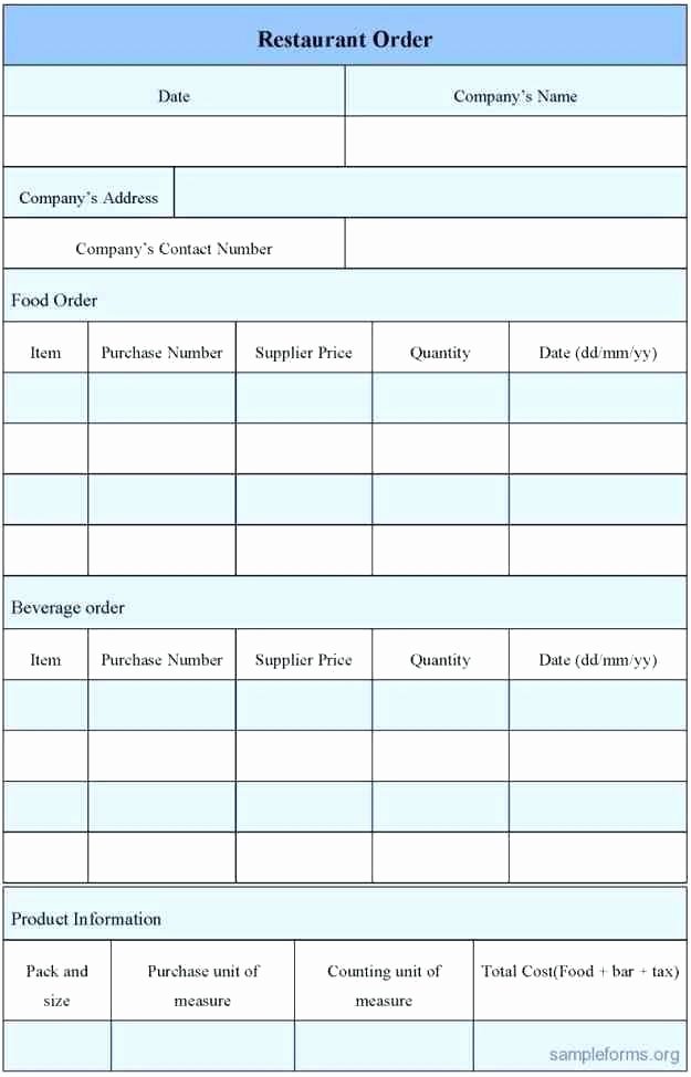 Pre order form Template Unique Template Food order form Template Excel Lunch