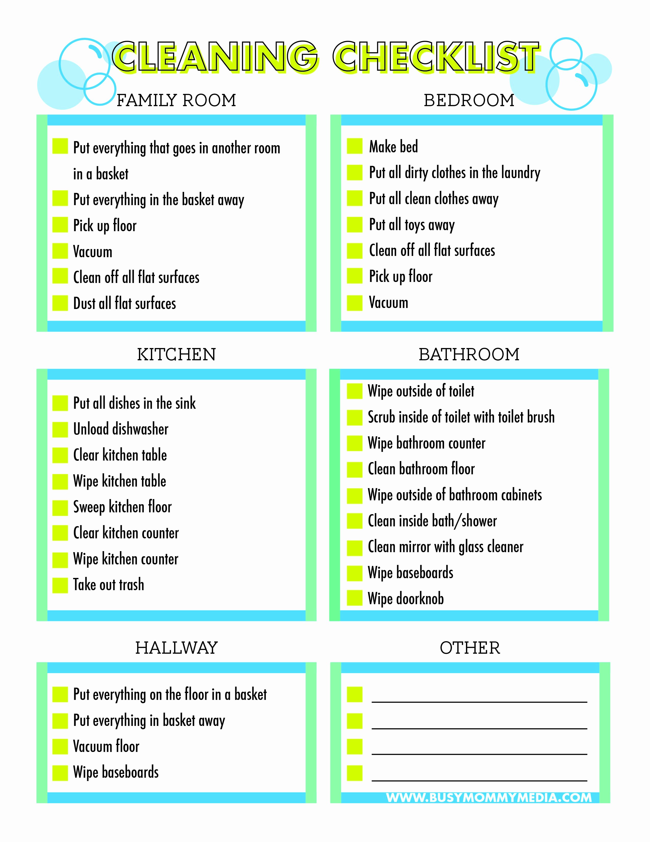 Preschool Cleaning Checklist Template Inspirational Free Printable Cleaning Checklist for Kids