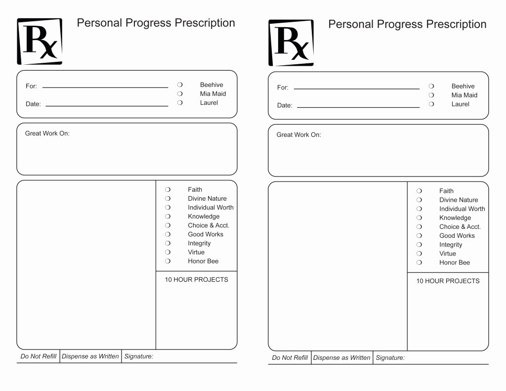 Prescription Pad Template Pdf Elegant Young Women Rx for Personal Progress