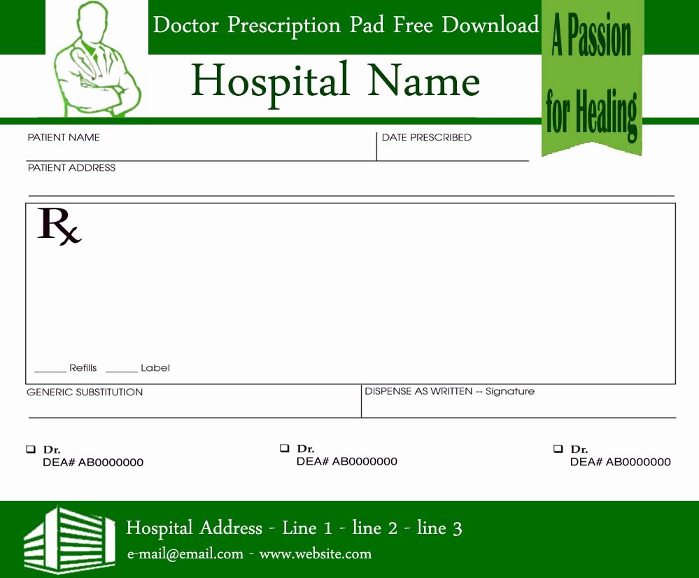 Prescription Template Microsoft Word Inspirational Prescription Pads Template for Doctors